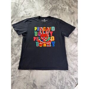 Psycho Bunny T-Shirt Mens Size 7 Black Crew Neck Short Sleeve Pima Cotton